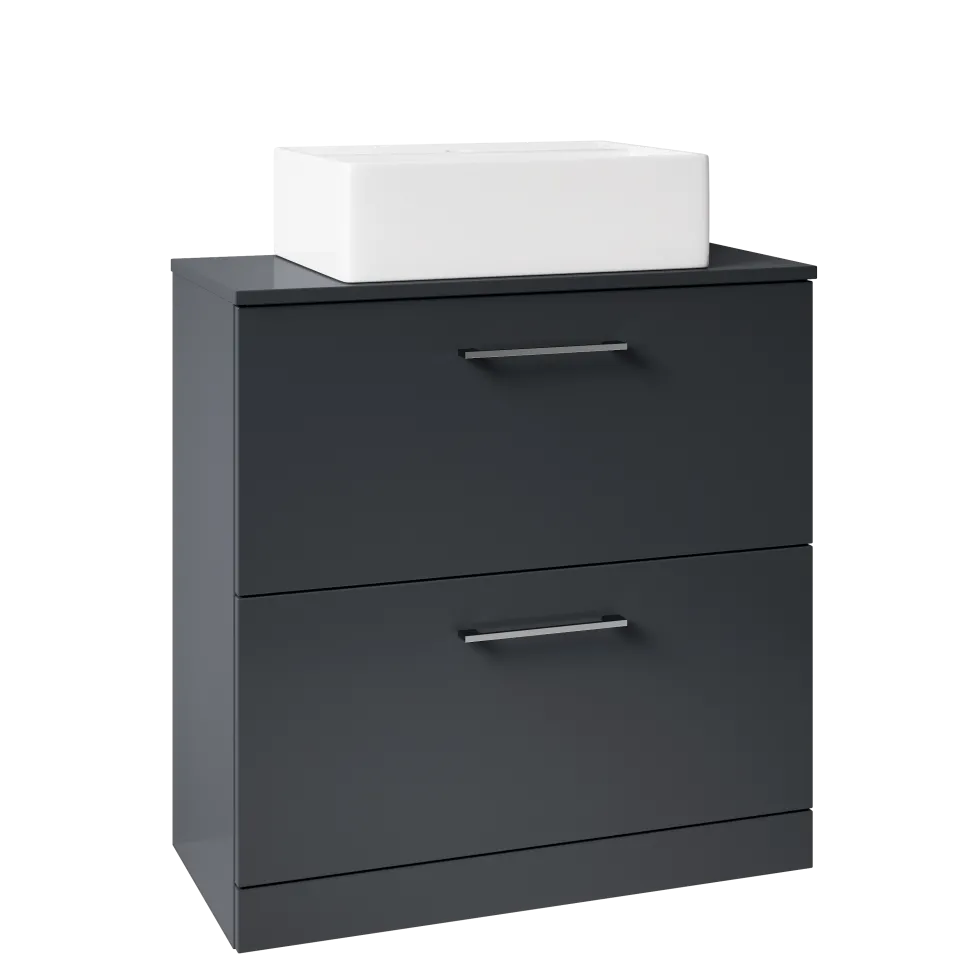 Erin 800mm Floorstanding 2 Drawer Vanity Unit & Countertop