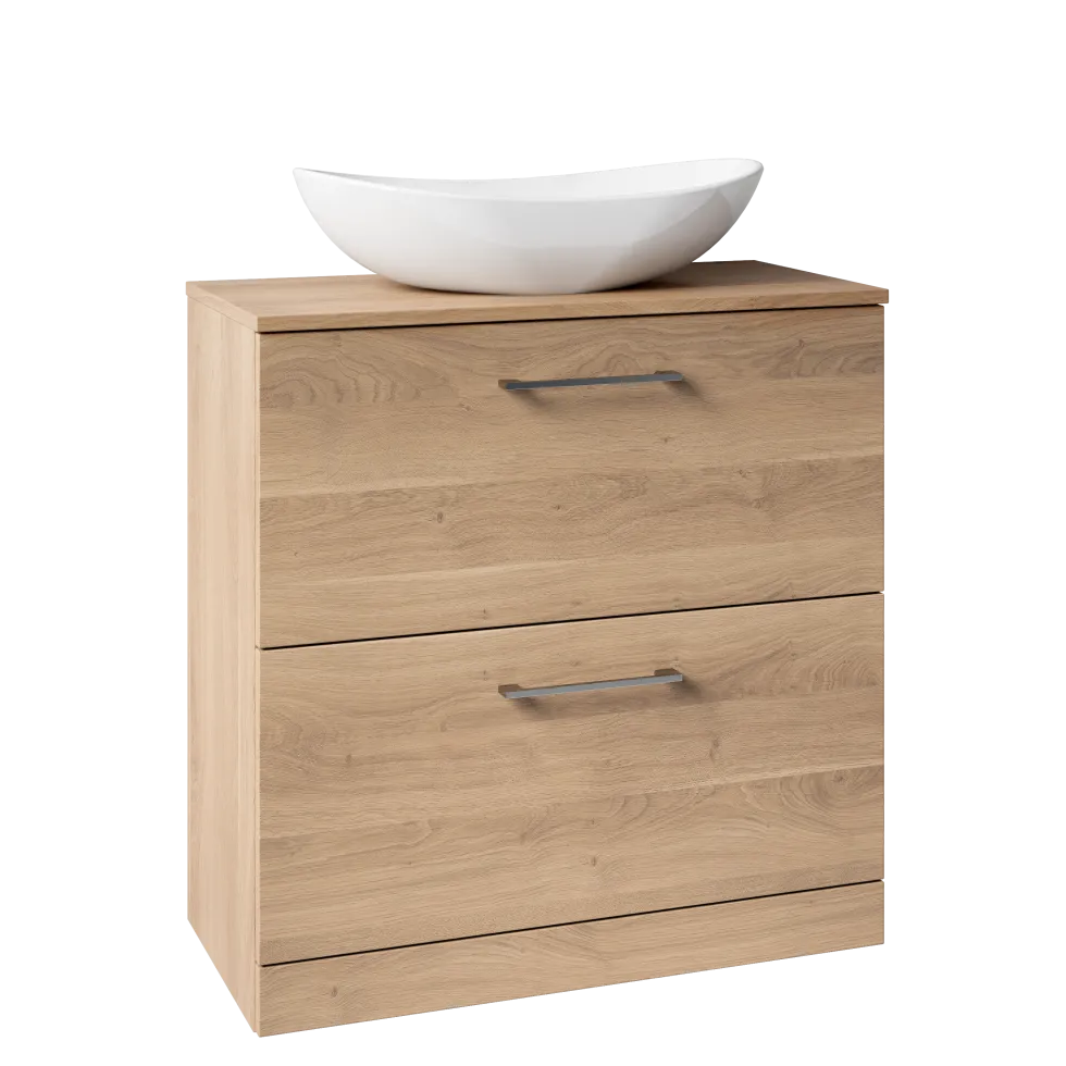 Erin 800mm Floorstanding 2 Drawer Vanity Unit & Countertop