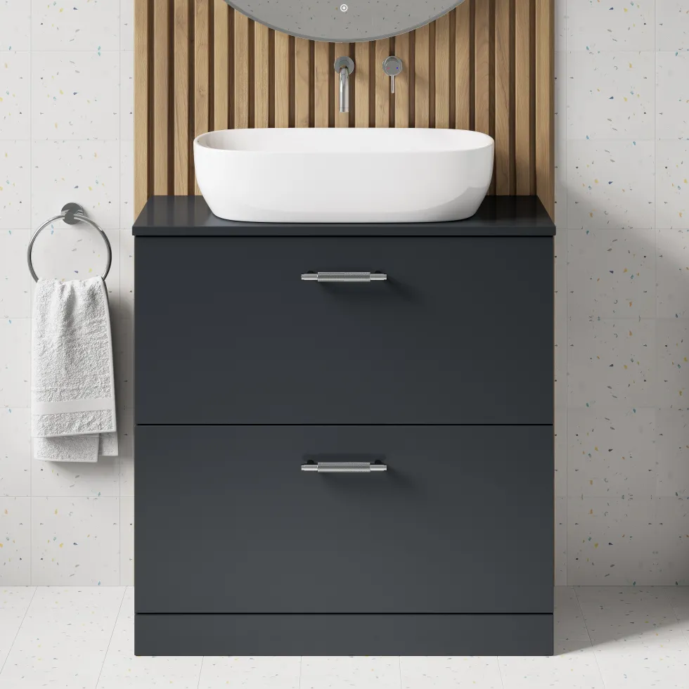 Erin 800mm Floorstanding 2 Drawer Vanity Unit & Countertop