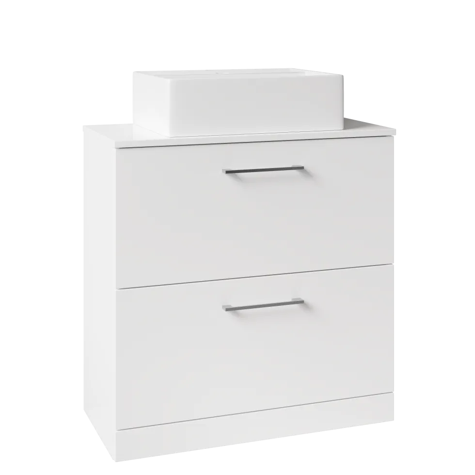 Erin 800mm Floorstanding 2 Drawer Vanity Unit & Countertop