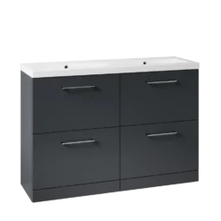 Erin 1200mm Floorstanding 4 Drawer Vanity Unit & Double Basin