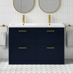 Erin 1200mm Floorstanding 4 Drawer Vanity Unit & Double Basin