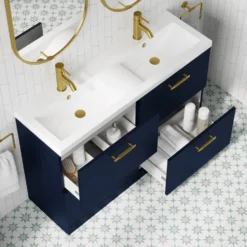 Erin 1200mm Floorstanding 4 Drawer Vanity Unit & Double Basin
