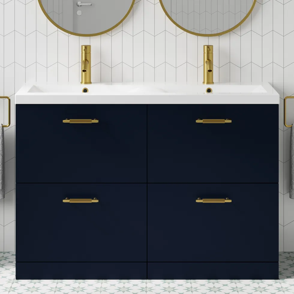 Erin 1200mm Floorstanding 4 Drawer Vanity Unit & Double Basin