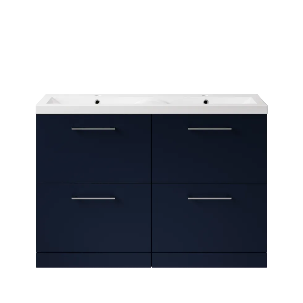 Erin 1200mm Floorstanding 4 Drawer Vanity Unit & Double Basin