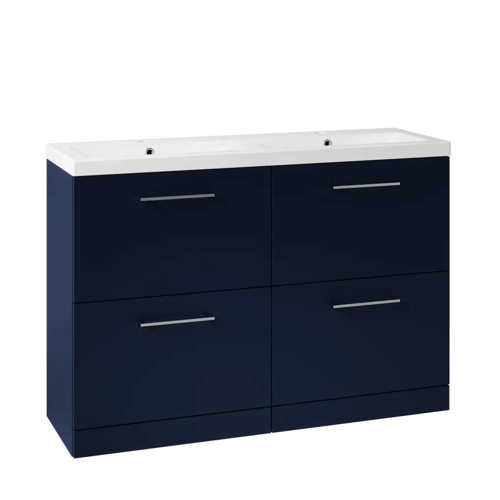 Erin 1200mm Floorstanding 4 Drawer Vanity Unit & Double Basin