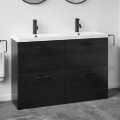 Erin 1200mm Floorstanding 4 Drawer Vanity Unit & Double Basin
