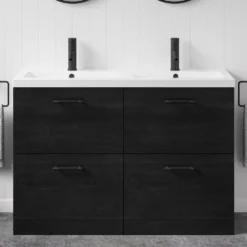 Erin 1200mm Floorstanding 4 Drawer Vanity Unit & Double Basin
