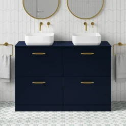 Erin 1200mm Floorstanding 4 Drawer Vanity Unit & Double Countertop