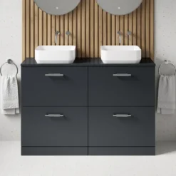Erin 1200mm Floorstanding 4 Drawer Vanity Unit & Double Countertop