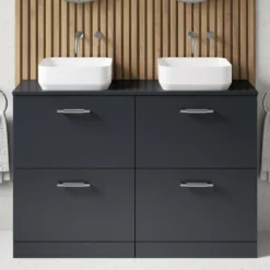 Erin 1200mm Floorstanding 4 Drawer Vanity Unit & Double Countertop