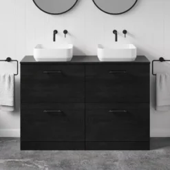 Erin 1200mm Floorstanding 4 Drawer Vanity Unit & Double Countertop
