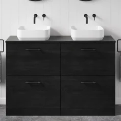 Erin 1200mm Floorstanding 4 Drawer Vanity Unit & Double Countertop