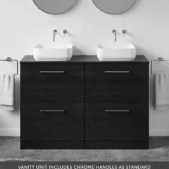 Erin 1200mm Floorstanding 4 Drawer Vanity Unit & Double Countertop