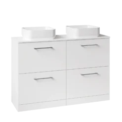 Erin 1200mm Floorstanding 4 Drawer Vanity Unit & Double Countertop