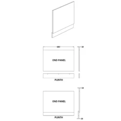 Erin 700mm L-Shaped Square End Bath Panel
