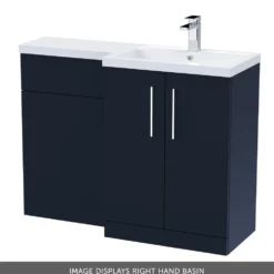 Erin 1100mm Matt Blue Combination Bathroom 2 Door Sink & Toilet Unit