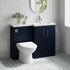 Erin 1100mm Matt Blue Combination Bathroom 2 Door Sink & Toilet Unit