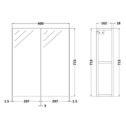 Erin 600mm Mirror Cabinet