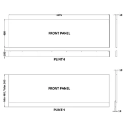Erin 1700mm Straight Front Bath Panel