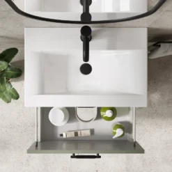 Erin 600mm Wall Mounted 1 Drawer Vanity Unit & Basin
