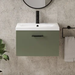 Erin 600mm Wall Mounted 1 Drawer Vanity Unit & Basin