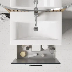 Erin 600mm Wall Mounted 1 Drawer Vanity Unit & Basin