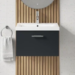 Erin 600mm Wall Mounted 1 Drawer Vanity Unit & Basin