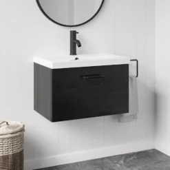 Erin 600mm Wall Mounted 1 Drawer Vanity Unit & Basin