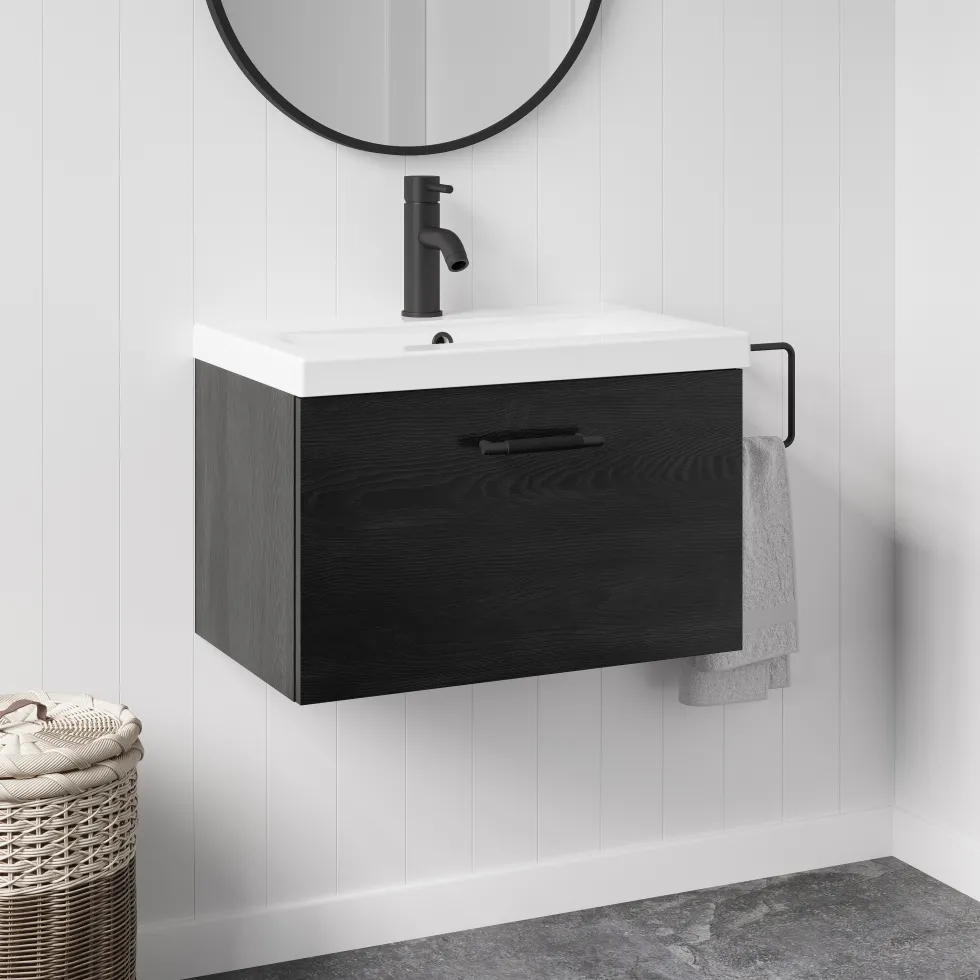 Erin 600mm Wall Mounted 1 Drawer Vanity Unit & Basin