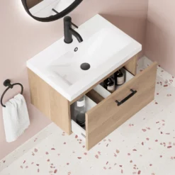 Erin 600mm Wall Mounted 1 Drawer Vanity Unit & Basin