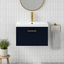 Erin 600mm Wall Mounted 1 Drawer Vanity Unit & Basin