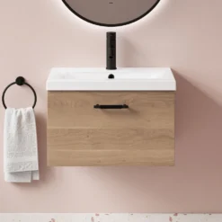 Erin 600mm Wall Mounted 1 Drawer Vanity Unit & Basin