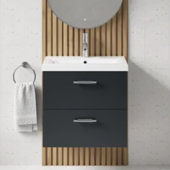 Erin 600mm Wall Mounted 2 Drawer Vanity Unit & Basin