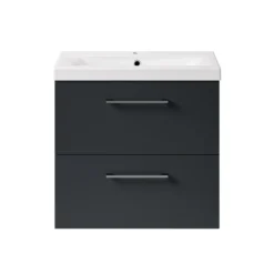 Erin 600mm Wall Mounted 2 Drawer Vanity Unit & Basin