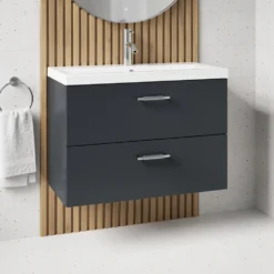 Erin 800mm Wall Mounted 2 Drawer Vanity Unit & Basin