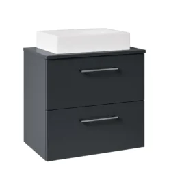 Erin 600mm Wall Mounted 2 Drawer Vanity Unit & Countertop