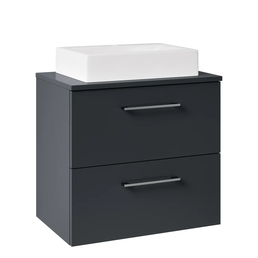 Erin 600mm Wall Mounted 2 Drawer Vanity Unit & Countertop