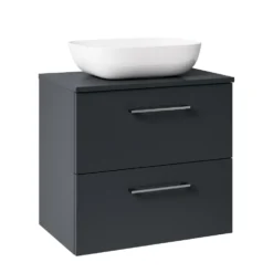 Erin 600mm Wall Mounted 2 Drawer Vanity Unit & Countertop