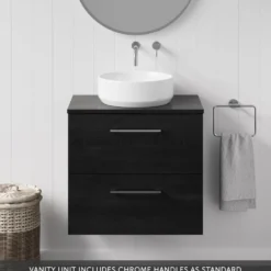 Erin 600mm Wall Mounted 2 Drawer Vanity Unit & Countertop