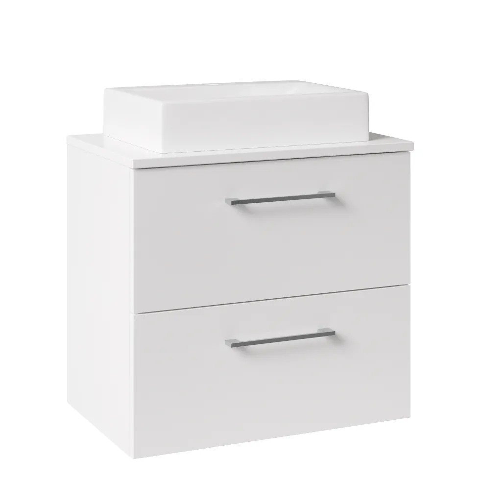 Erin 600mm Wall Mounted 2 Drawer Vanity Unit & Countertop