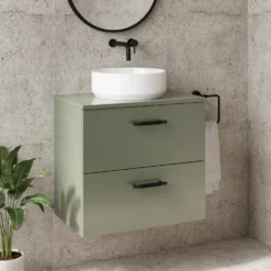 Erin 600mm Wall Mounted 2 Drawer Vanity Unit & Countertop