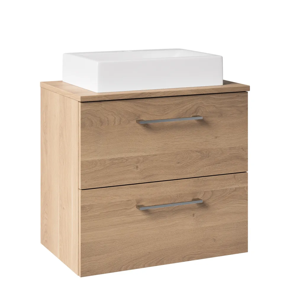 Erin 600mm Wall Mounted 2 Drawer Vanity Unit & Countertop