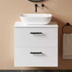 Erin 600mm Wall Mounted 2 Drawer Vanity Unit & Countertop