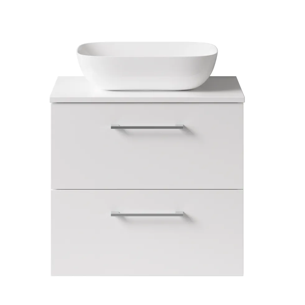 Erin 600mm Wall Mounted 2 Drawer Vanity Unit & Countertop