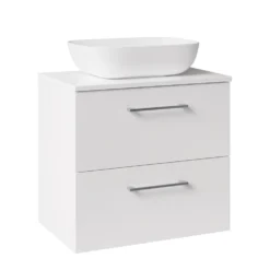 Erin 600mm Wall Mounted 2 Drawer Vanity Unit & Countertop