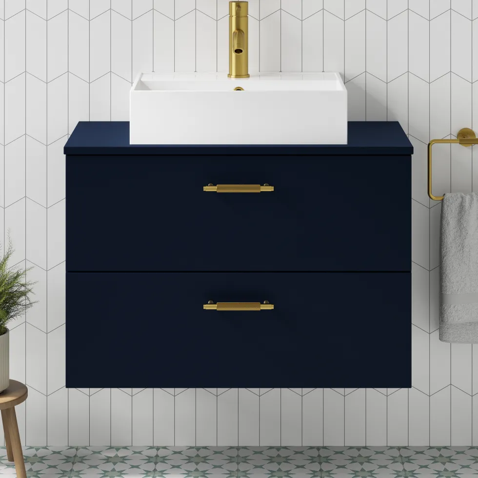 Erin 800mm Wall Mounted 2 Drawer Vanity Unit & Countertop