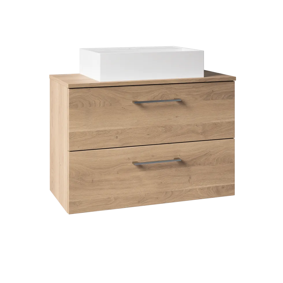Erin 800mm Wall Mounted 2 Drawer Vanity Unit & Countertop