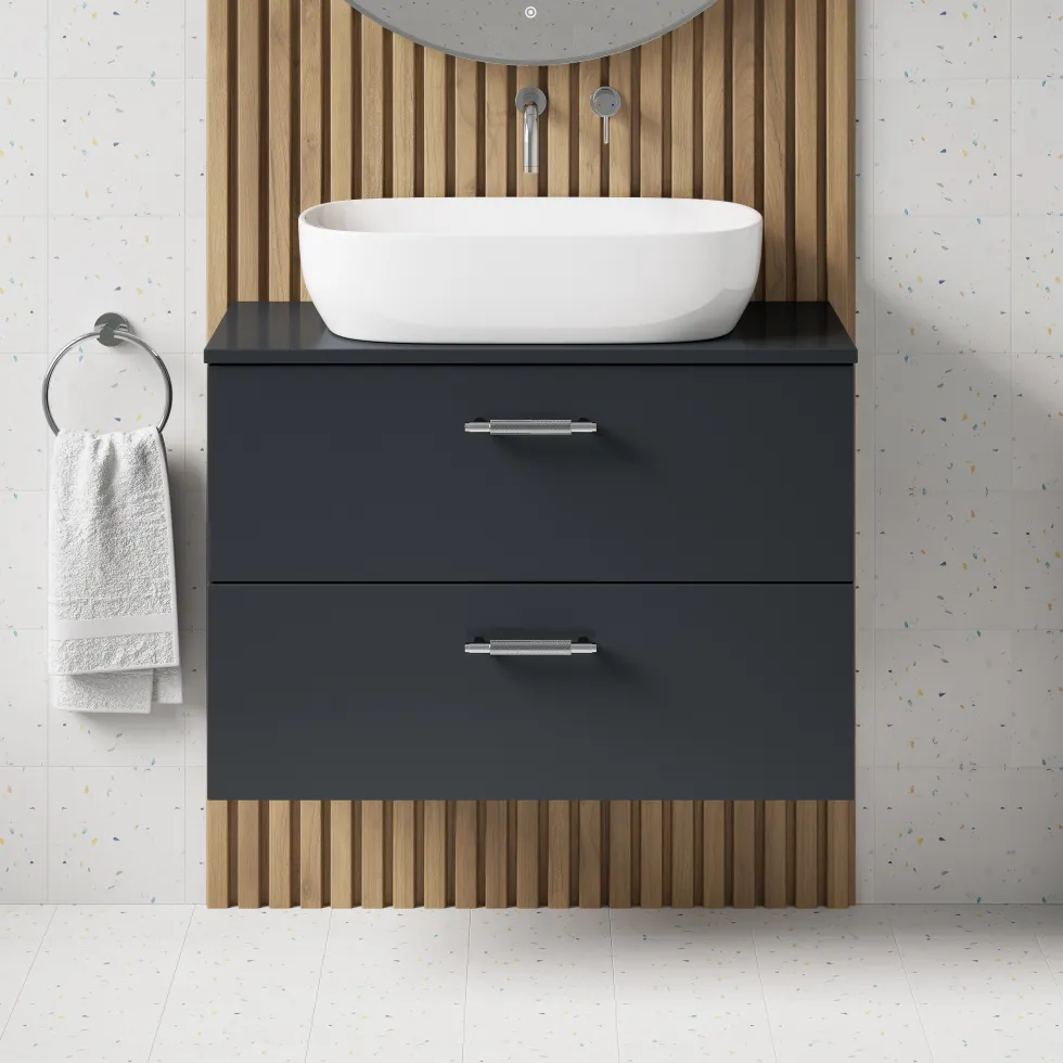 Erin 800mm Wall Mounted 2 Drawer Vanity Unit & Countertop
