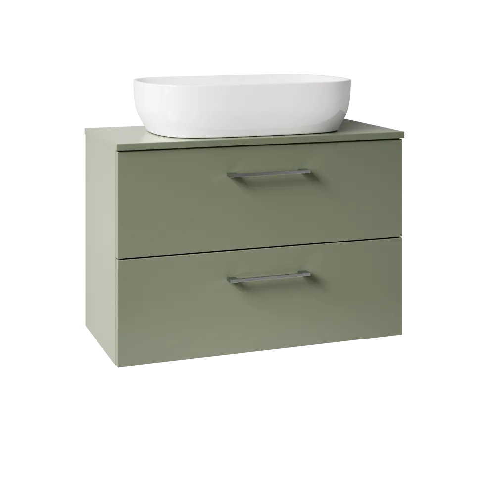 Erin 800mm Wall Mounted 2 Drawer Vanity Unit & Countertop